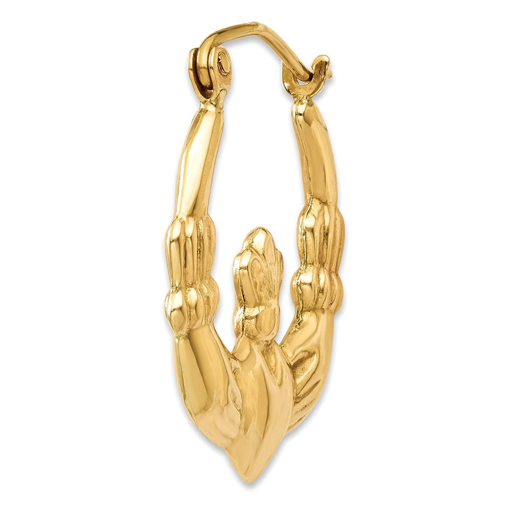 Single 14k Polished Claddagh Hoop Earring
