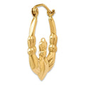 Single 14k Polished Claddagh Hoop Earring