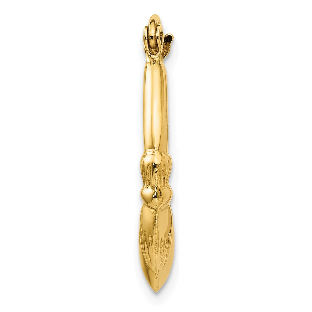 Single 14k Polished Claddagh Hoop Earring