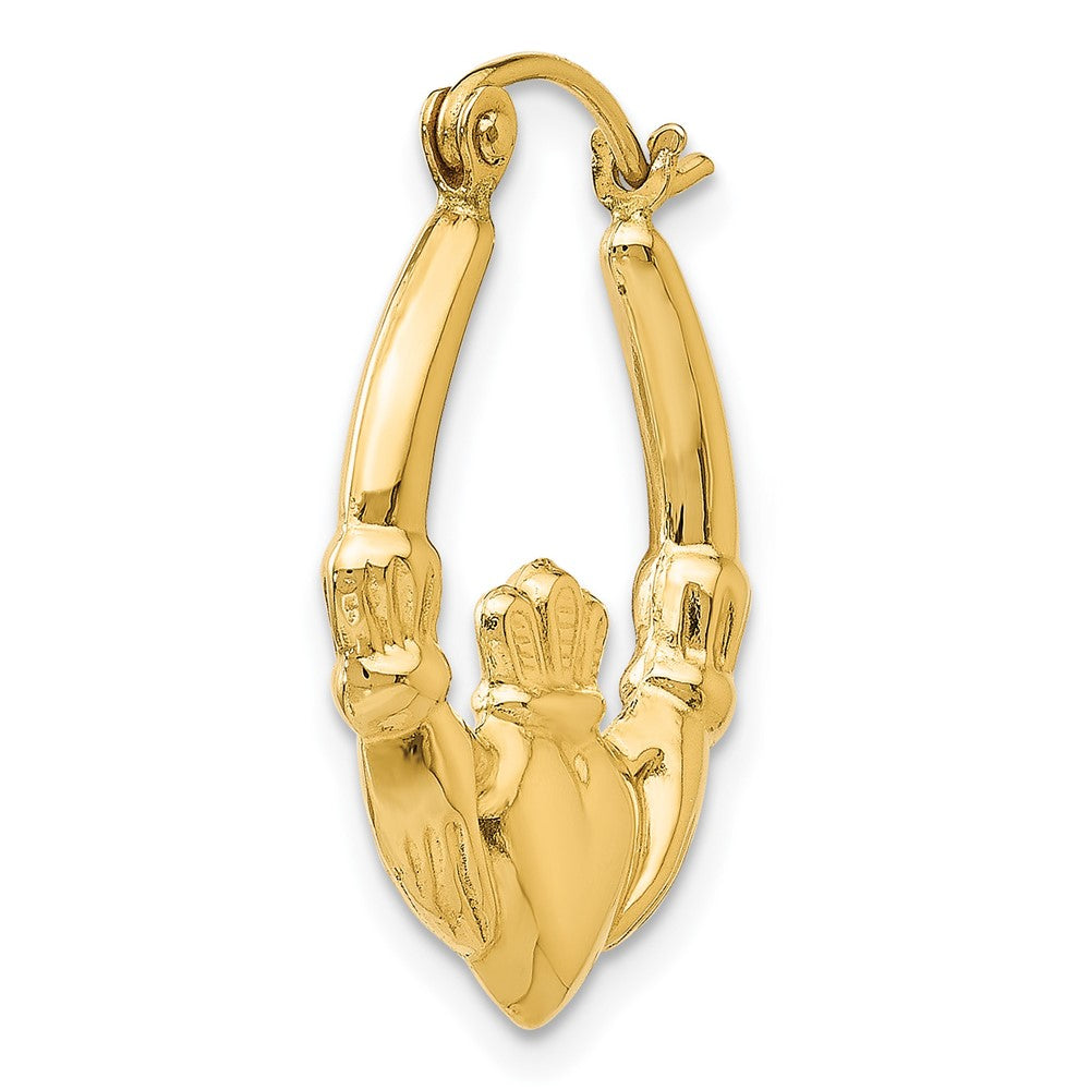 Single 14k Polished Claddagh Hoop Earring