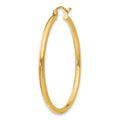 Single 14k Polished 2x35mm Tube Hoop Earring