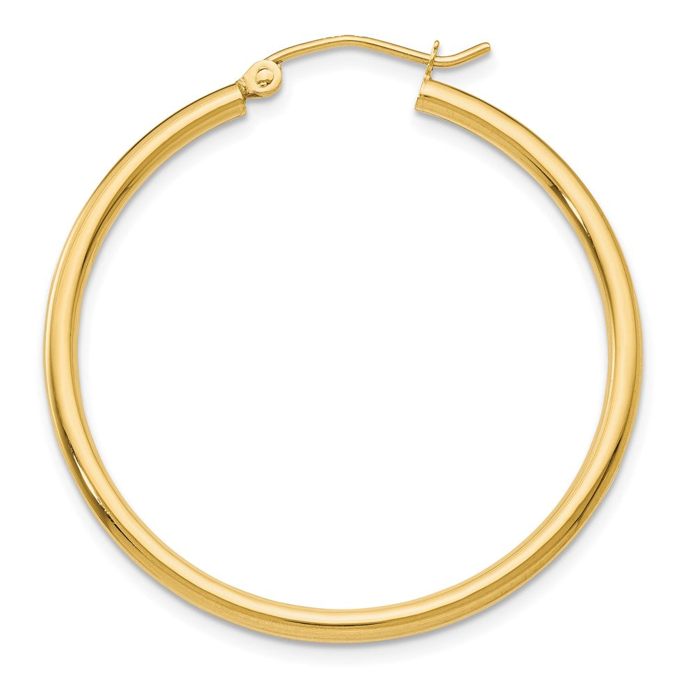 Single 14k Polished 2x35mm Lightweight Tube Hoop Earring