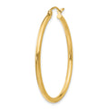 Single 14k Polished 2x35mm Lightweight Tube Hoop Earring