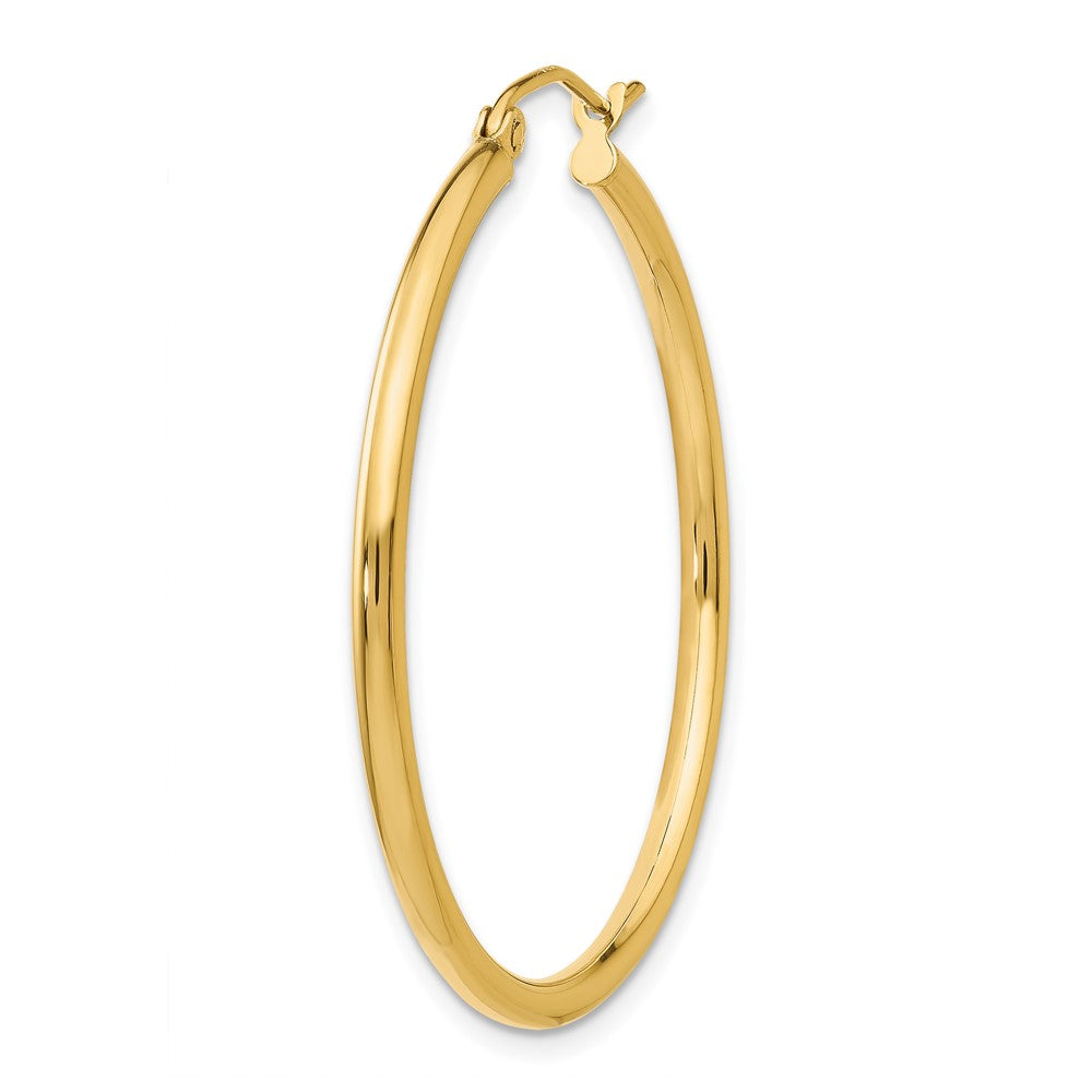 Single 14k Polished 2x35mm Lightweight Tube Hoop Earring