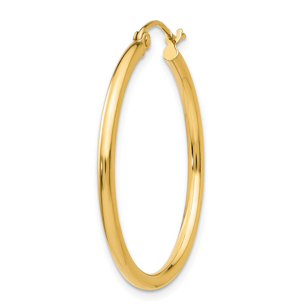 Single 14k Polished 2x30mm Tube Hoop Earring