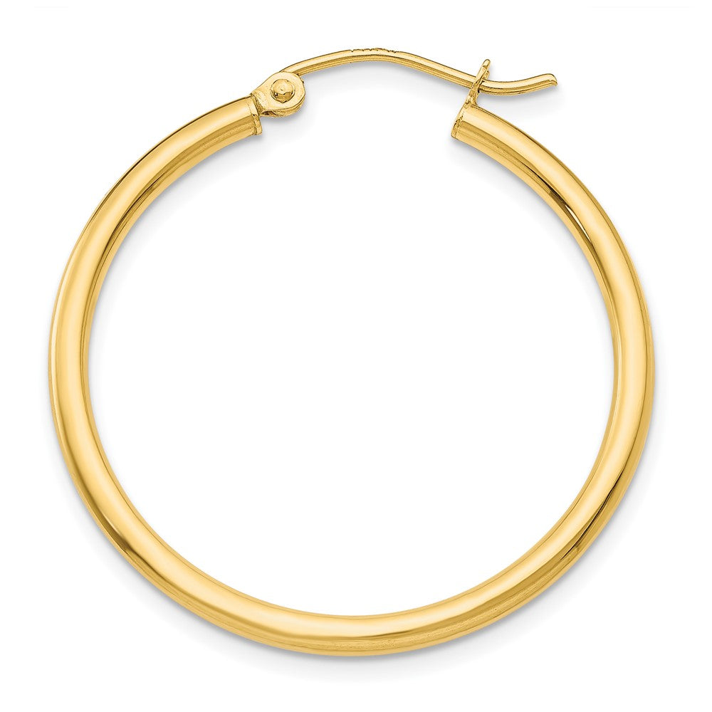 Single 14k Polished 2x30mm Lightweight Tube Hoop Earring