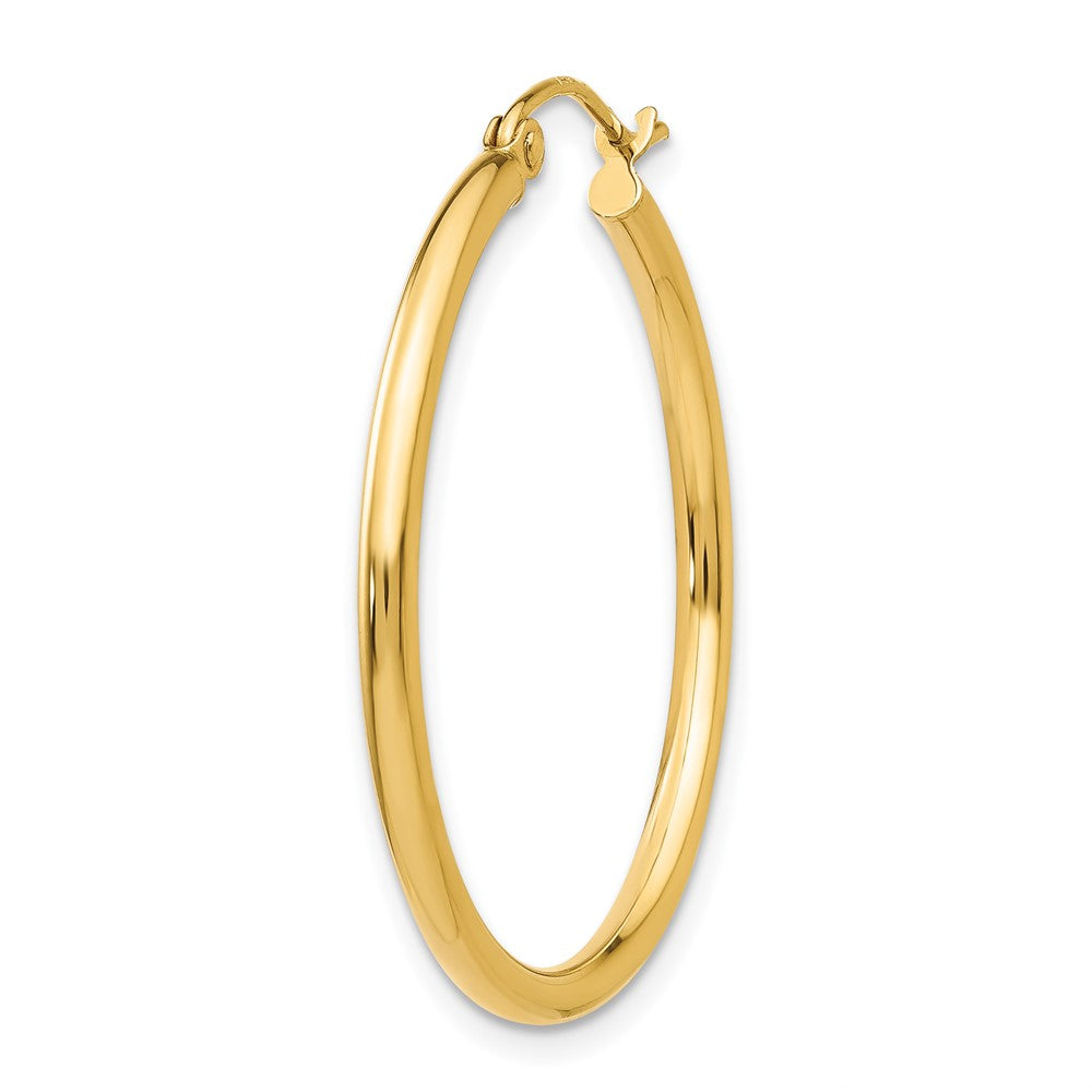 Single 14k Polished 2x30mm Lightweight Tube Hoop Earring
