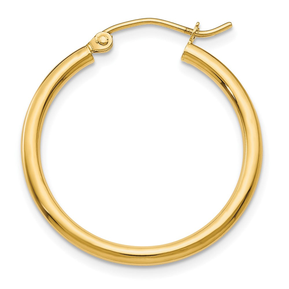 Single 14k Polished 2x25mm Tube Hoop Earring