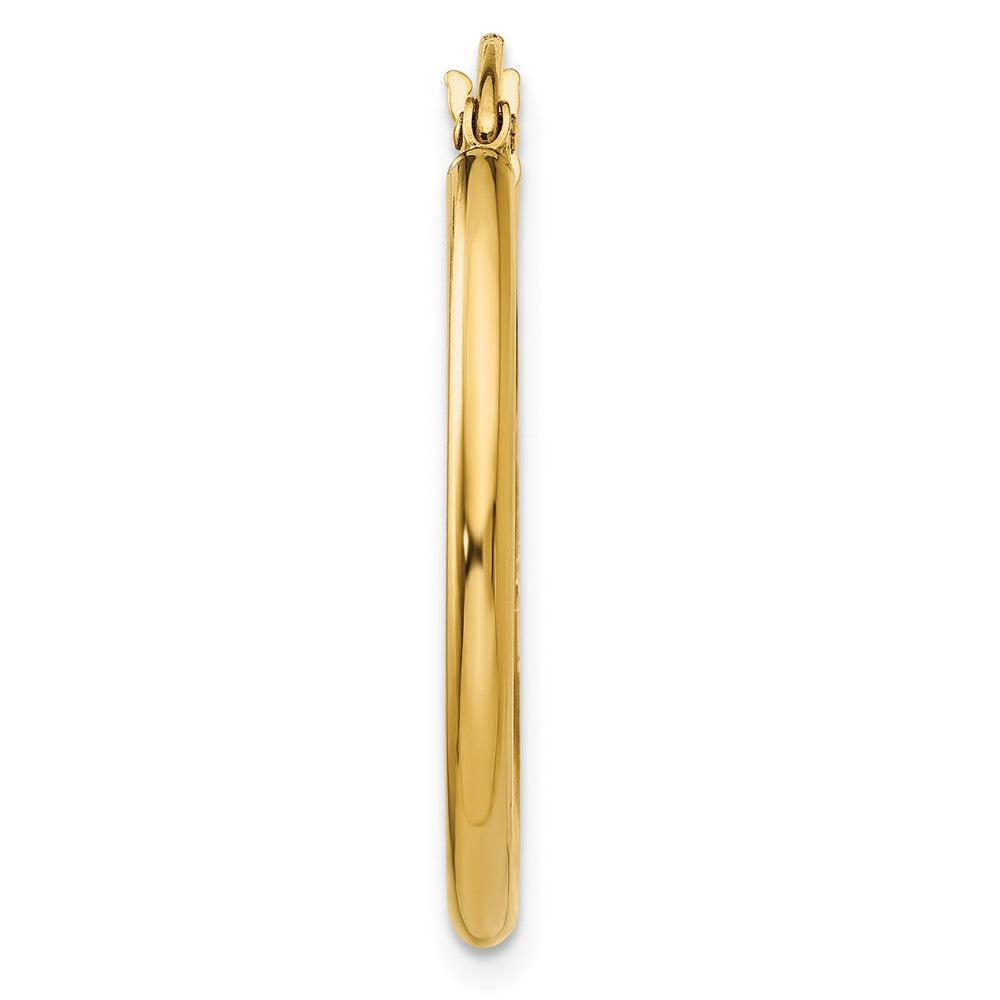 Single 14k Polished 2x25mm Lightweight Tube Hoop Earring