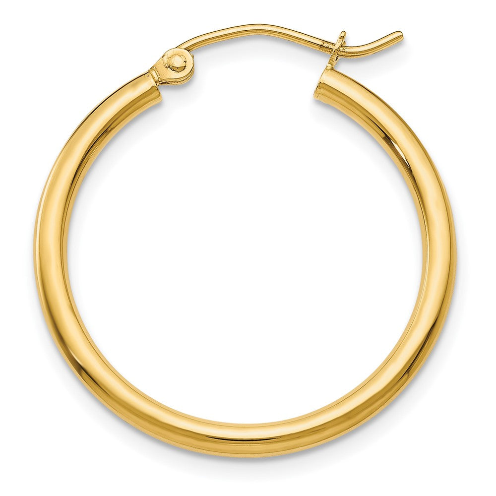 Single 14k Polished 2x25mm Lightweight Tube Hoop Earring