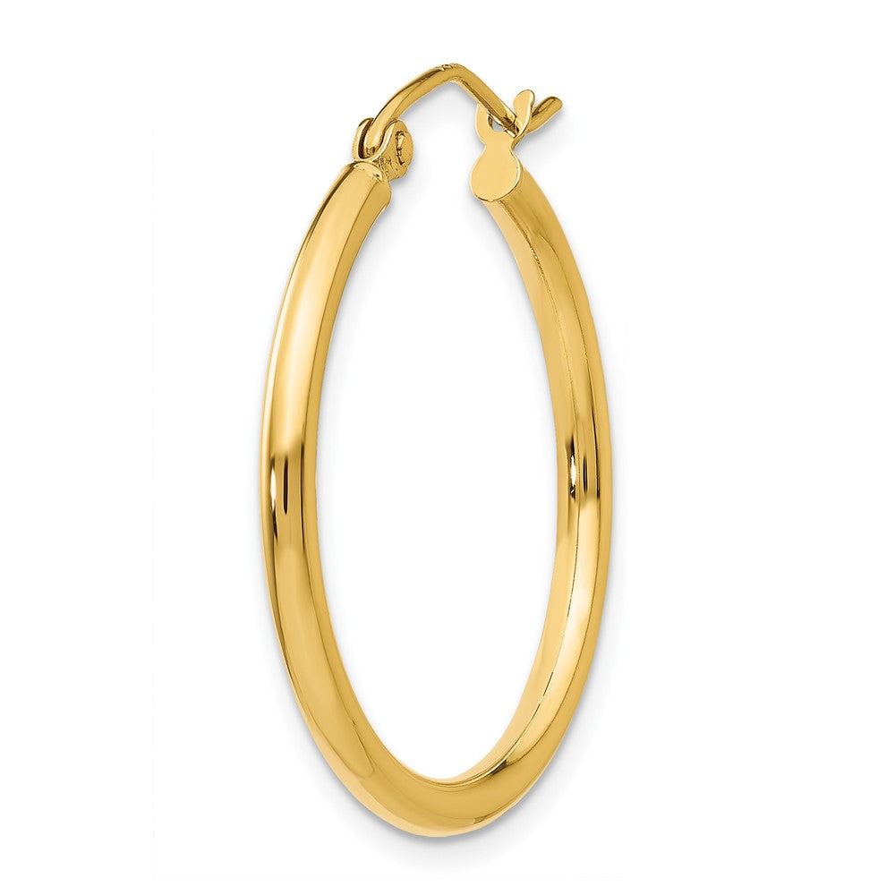 Single 14k Polished 2x25mm Lightweight Tube Hoop Earring