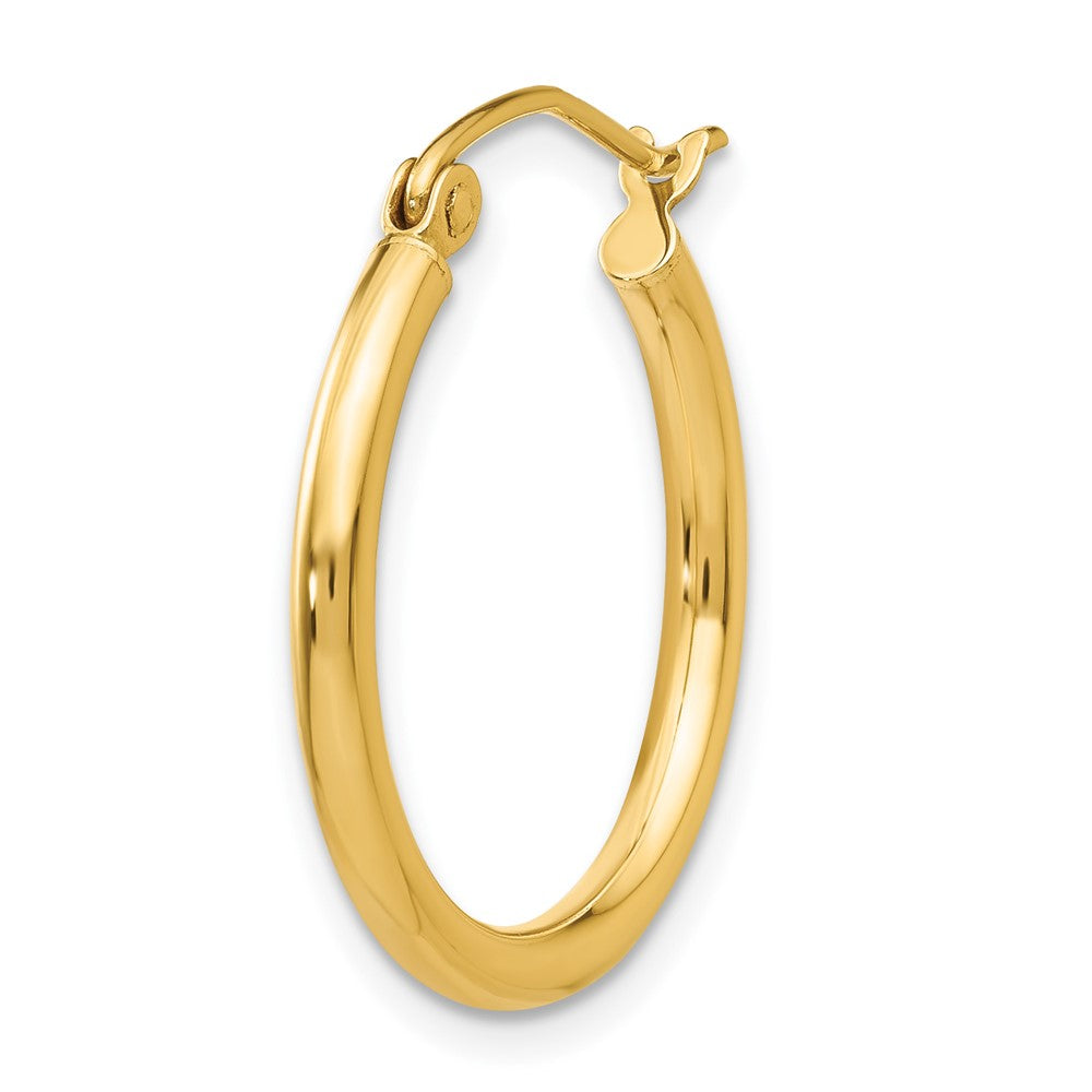 Single 14k Polished 2x20mm Tube Hoop Earring