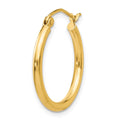 Single 14k Polished 2x20mm Lightweight Tube Hoop Earring