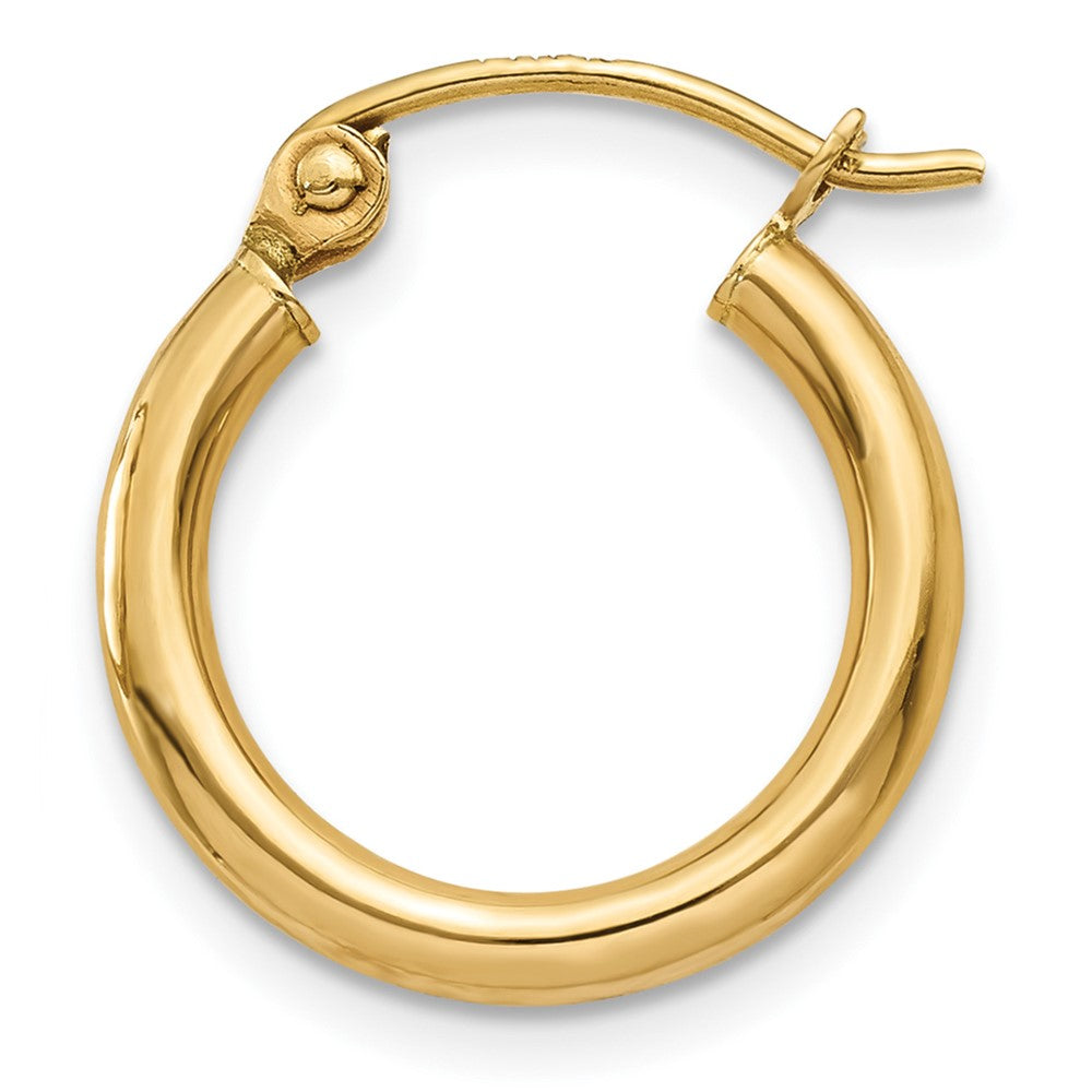 Single 14k Polished 2x15mm Lightweight Tube Hoop Earring