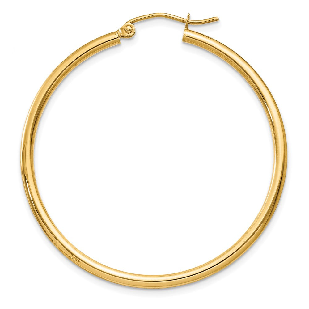 Single 14k Polished 2x40mm Tube Hoop Earring