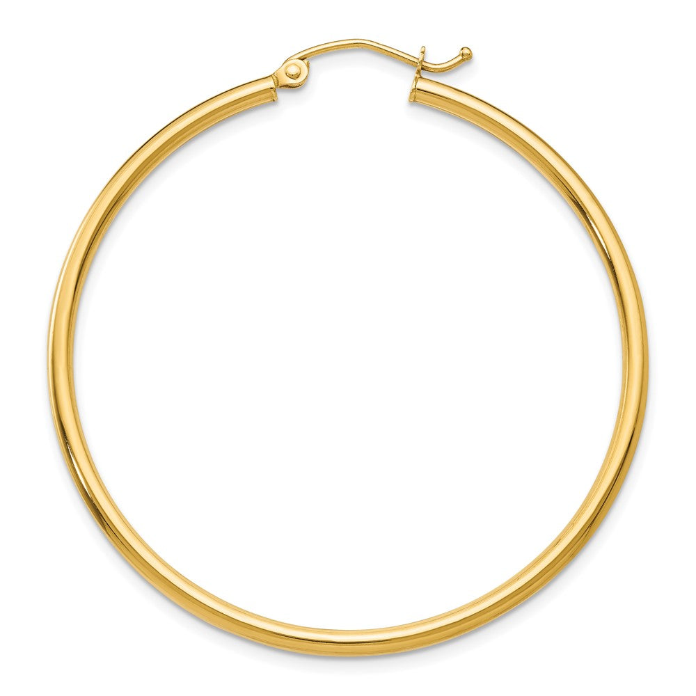 Single 14k Polished 2x45mm Tube Hoop Earring