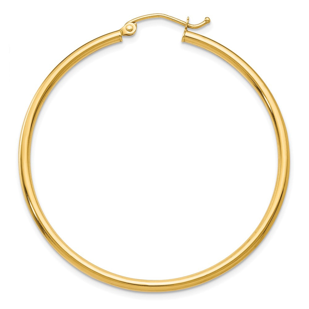 Single 14k Polished 2x45mm Lightweight Tube Hoop Earring