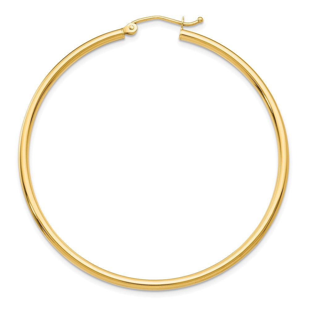 Single 14k Polished 2x50mm Tube Hoop Earring