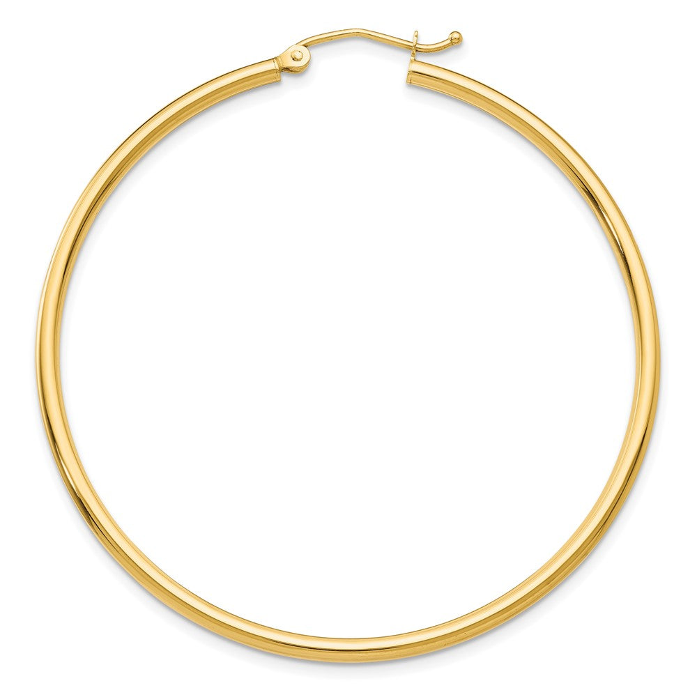 Single 14k Polished 2x50mm Lightweight Tube Hoop Earring