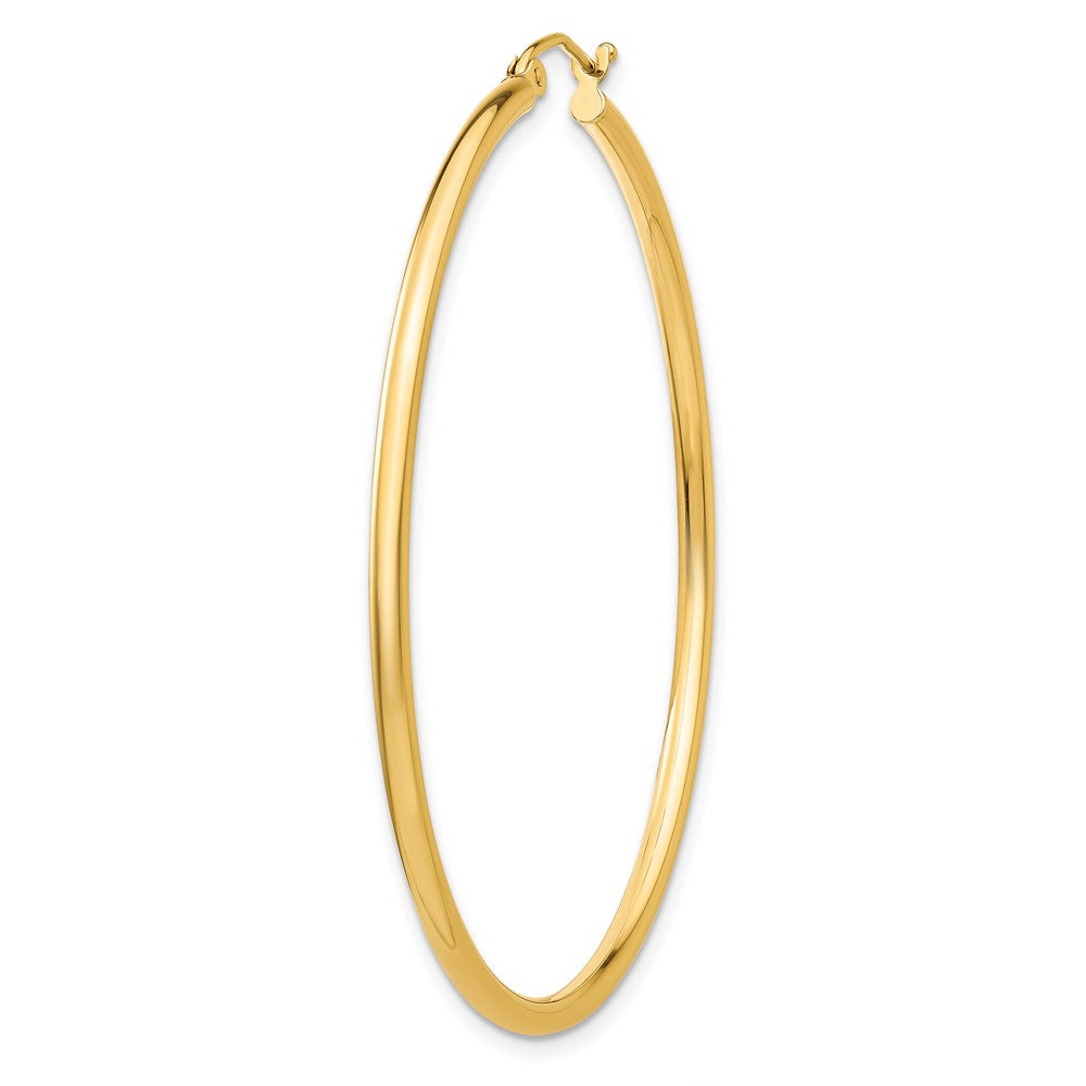 Single 14k Polished 2x50mm Lightweight Tube Hoop Earring