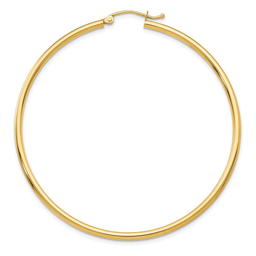 Single 14k Polished 2x55mm Tube Hoop Earring