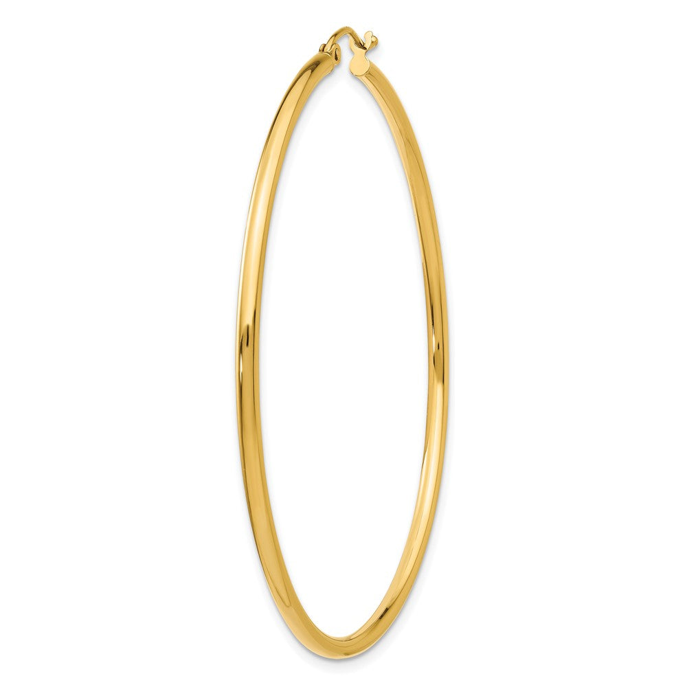 Single 14k Polished 2x55mm Lightweight Tube Hoop Earring
