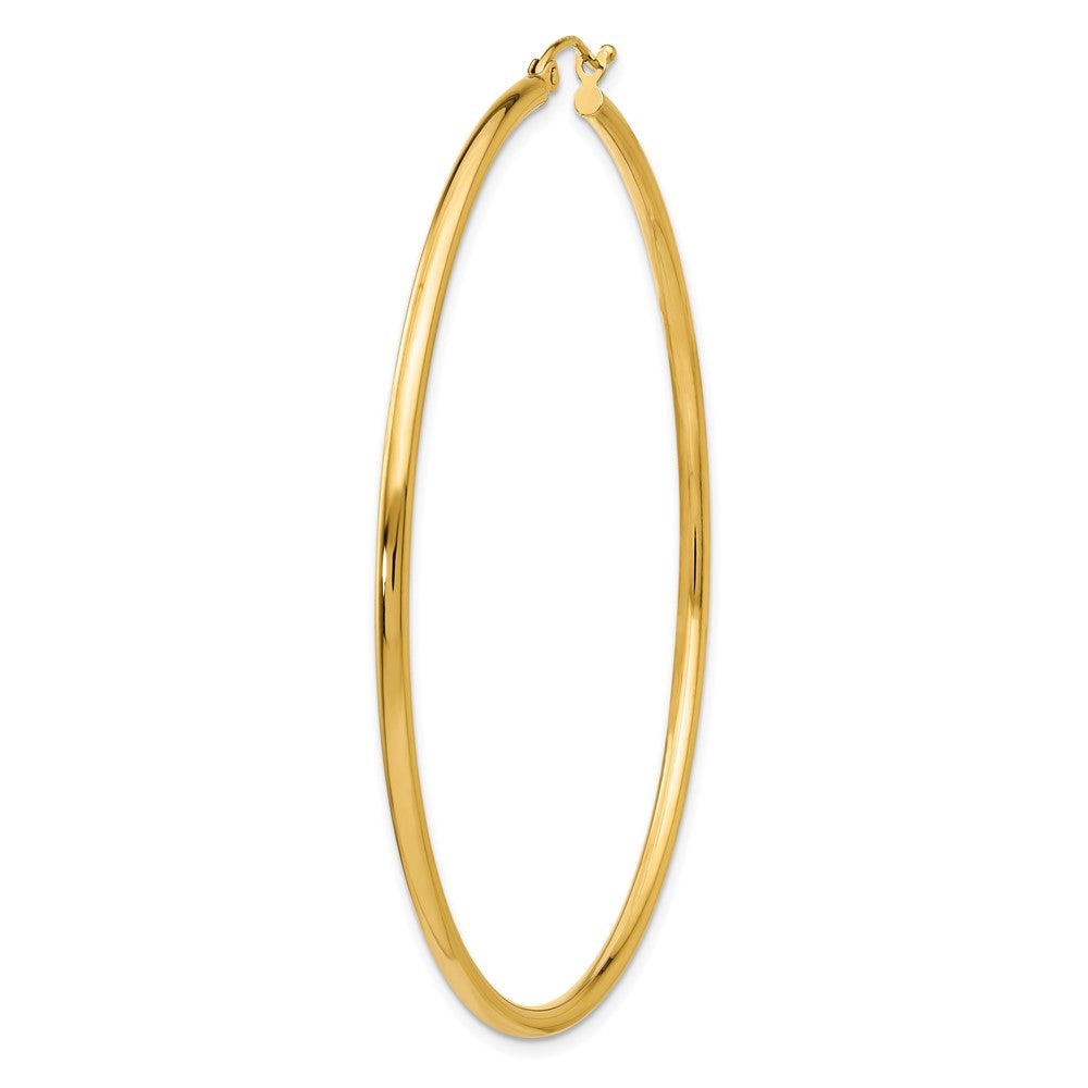 Single 14k Polished 2x60mm Tube Hoop Earring