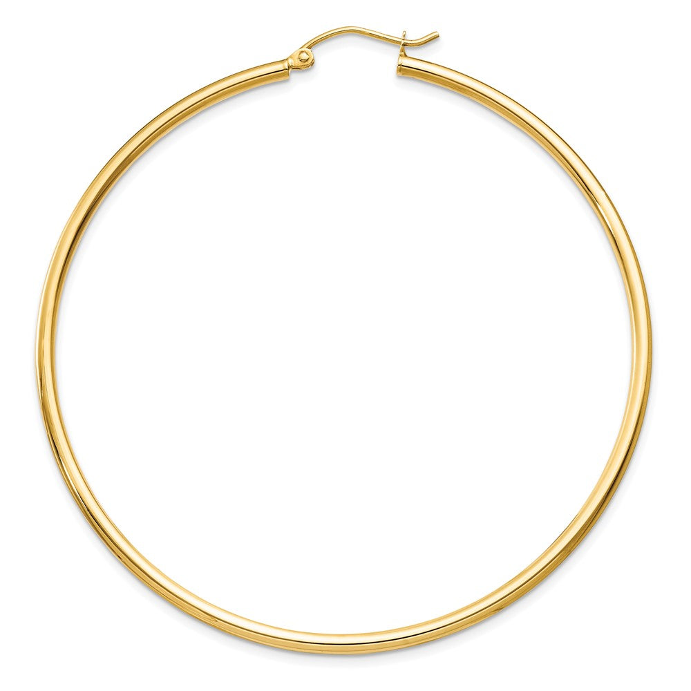 Single 14k Polished 2x60mm Lightweight Tube Hoop Earring