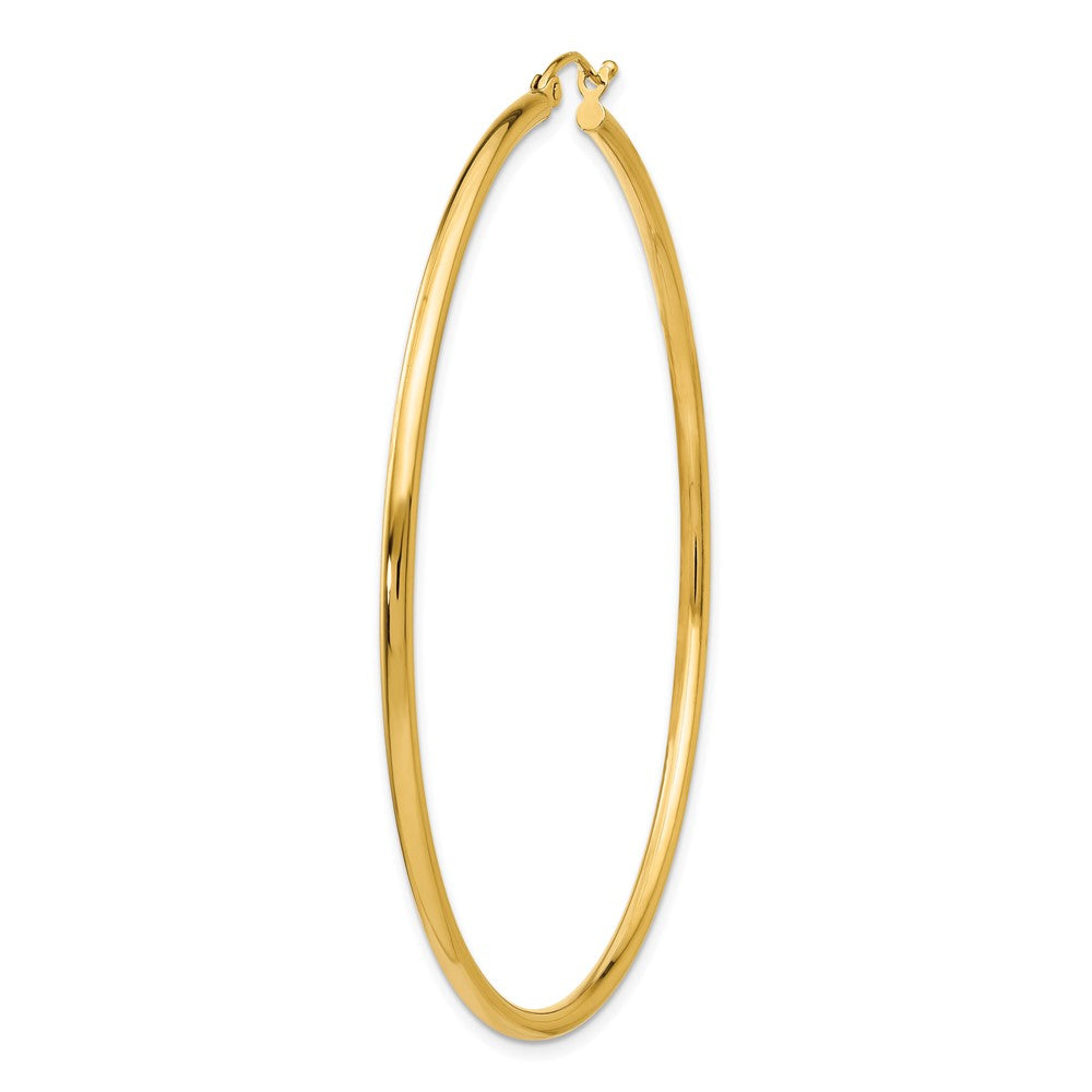 Single 14k Polished 2x60mm Lightweight Tube Hoop Earring