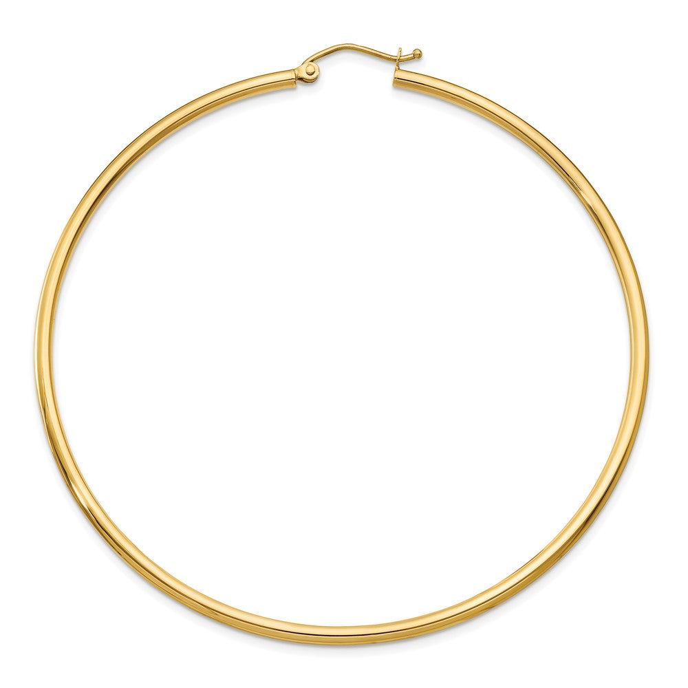 Single 14k Polished 2x65mm Tube Hoop Earring