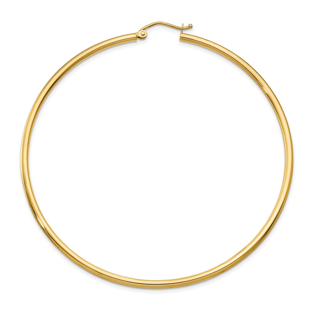 Single 14k Polished 2x65mm Lightweight Tube Hoop Earring