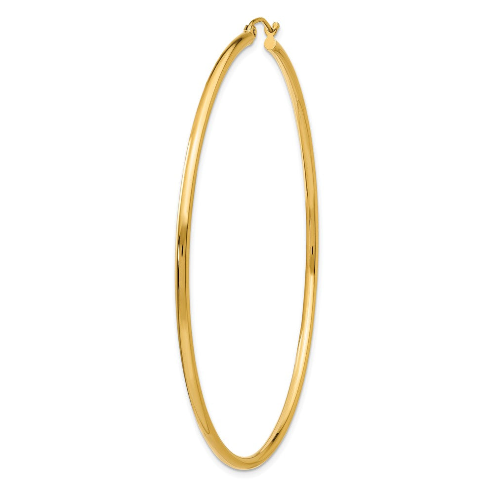 Single 14k Polished 2x65mm Lightweight Tube Hoop Earring