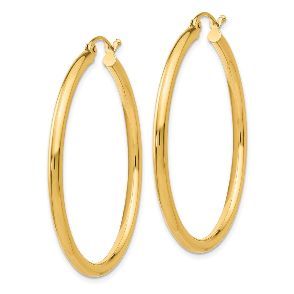 14K Polished 2.5mm Tube Hoop Earrings
