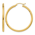 14K Polished 2.5mm Tube Hoop Earrings