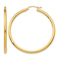 14K Polished 2.5mm Lightweight Tube Hoop Earrings