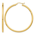 14K Polished 2.5mm Tube Hoop Earrings