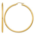 14K Polished 2.5mm Tube Hoop Earrings