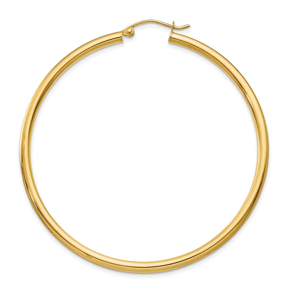 Single 14K Polished 2.5mm Lightweight Tube Hoop Earring