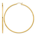 14K Polished 2.5mm Tube Hoop Earrings