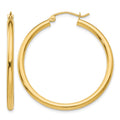 14k Polished 2.5mm Lightweight Tube Hoop Earrings