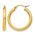 14k Polished 3mm Tube Hoop Earrings