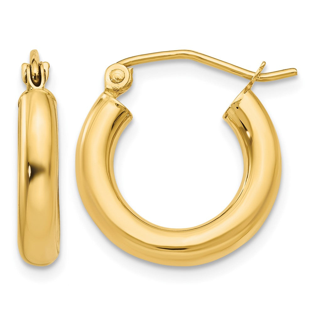 14k Polished 3mm Lightweight Tube Hoop Earrings