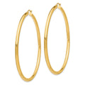 14K Polished 3mm Lightweight Tube Hoop Earrings