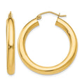 14k Polished 4mm Tube Hoop Earrings