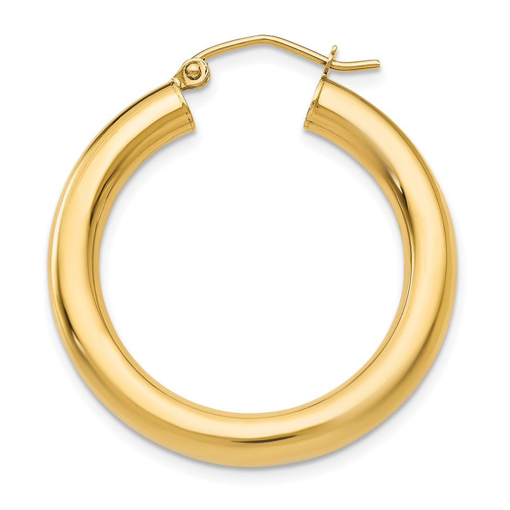 Single 14K Polished 4mm Lightweight Tube Hoop Earring