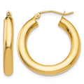 14k Polished 4mm Lightweight Tube Hoop Earrings