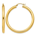 14K Polished 4mm Tube Hoop Earrings