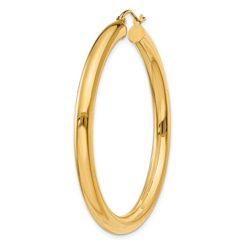 Single 14K Polished 4mm Lightweight Tube Hoop Earring