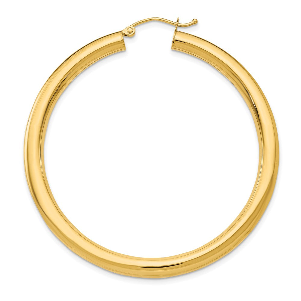 Single 14K Polished 4mm Lightweight Tube Hoop Earring