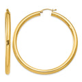 14K Polished 4mm Tube Hoop Earrings